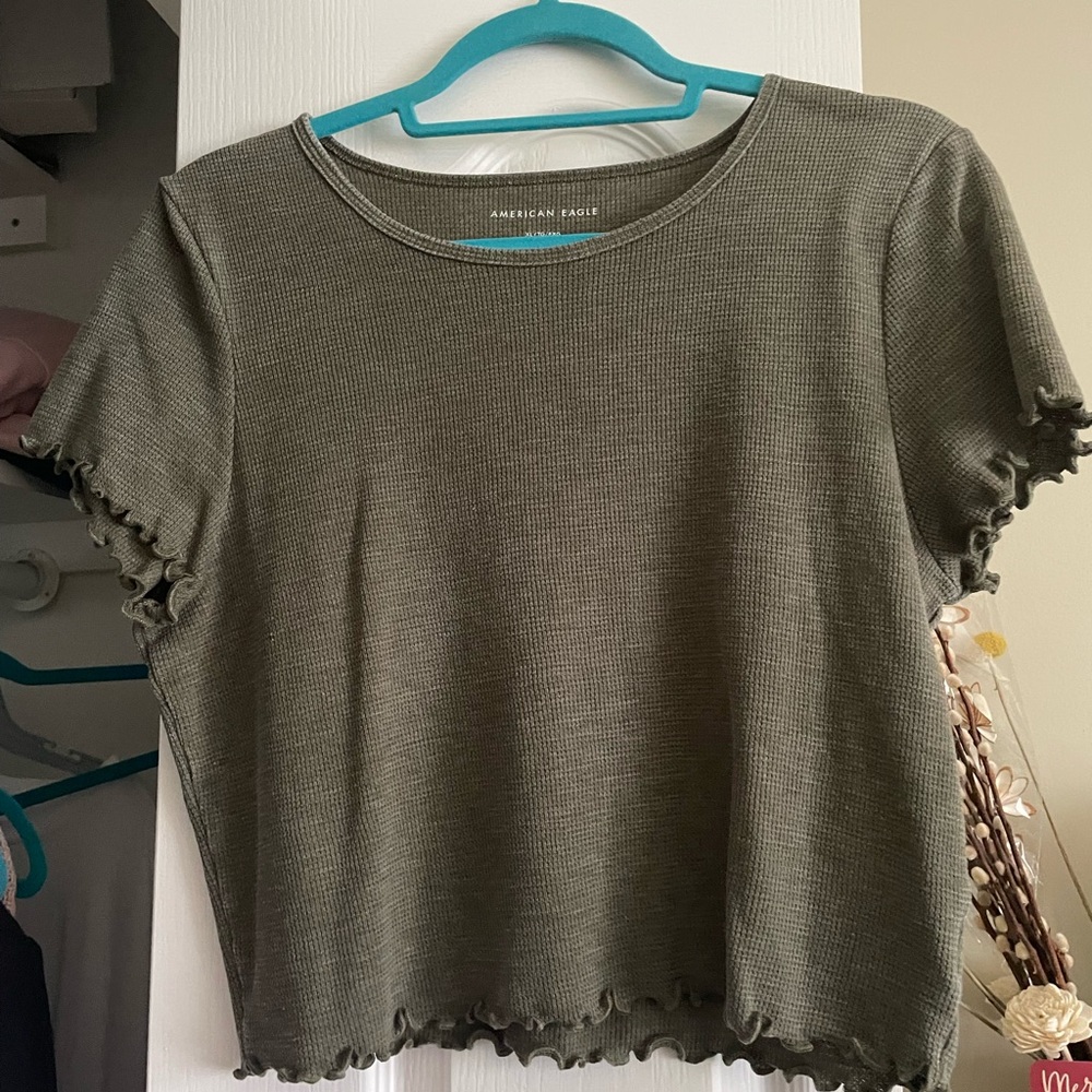 Waffle knit crop top